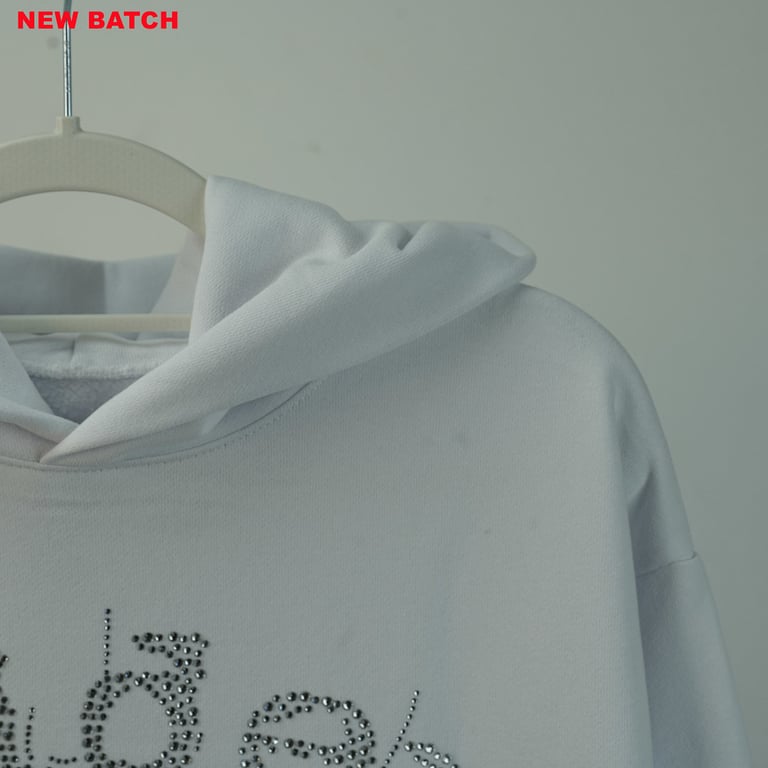 Sp5der Rhinestone Logo Hoodie White - 23