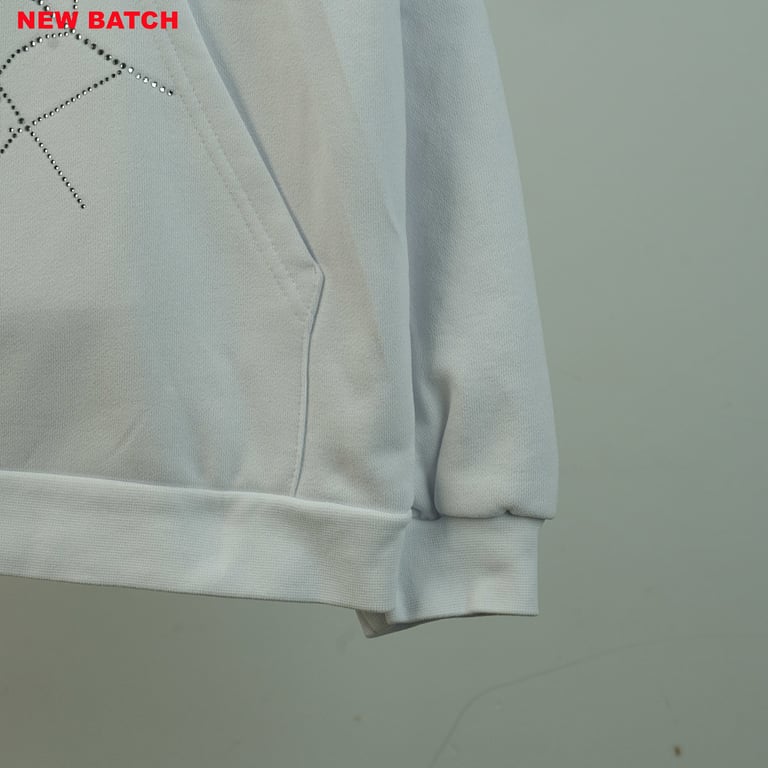 Sp5der Rhinestone Logo Hoodie White - 26