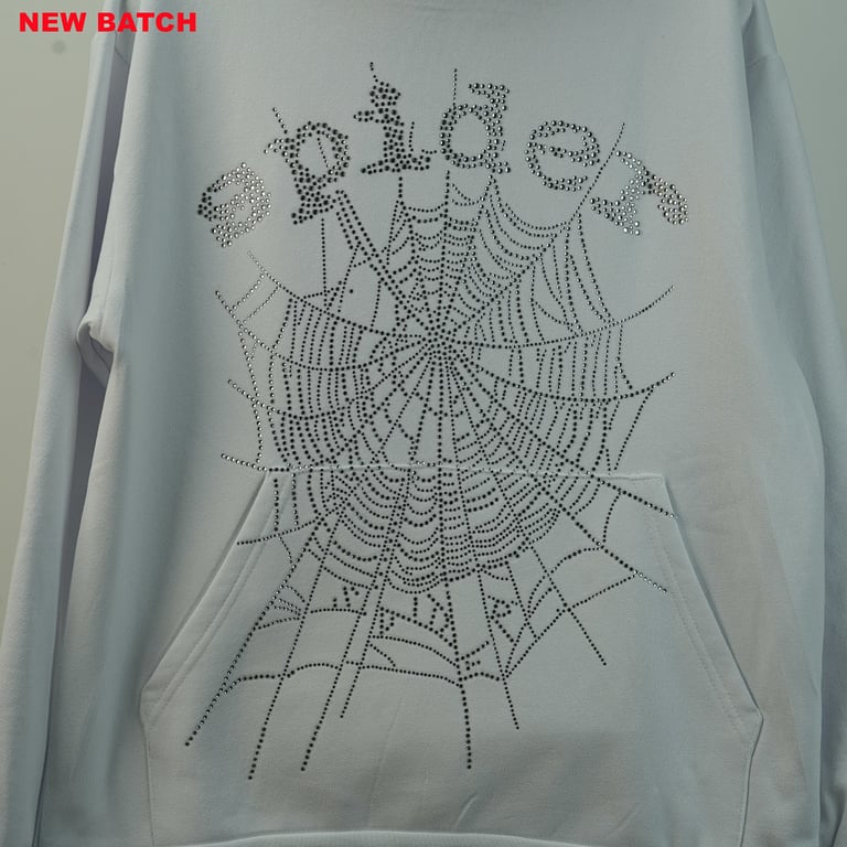 Sp5der Rhinestone Logo Hoodie White - 31
