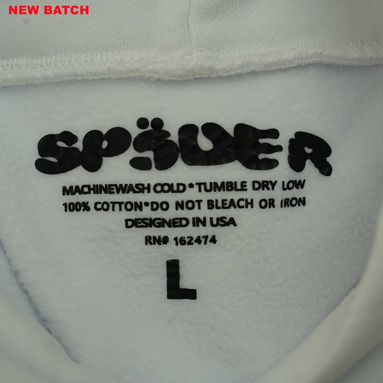 Sp5der Rhinestone Logo Hoodie White - 47