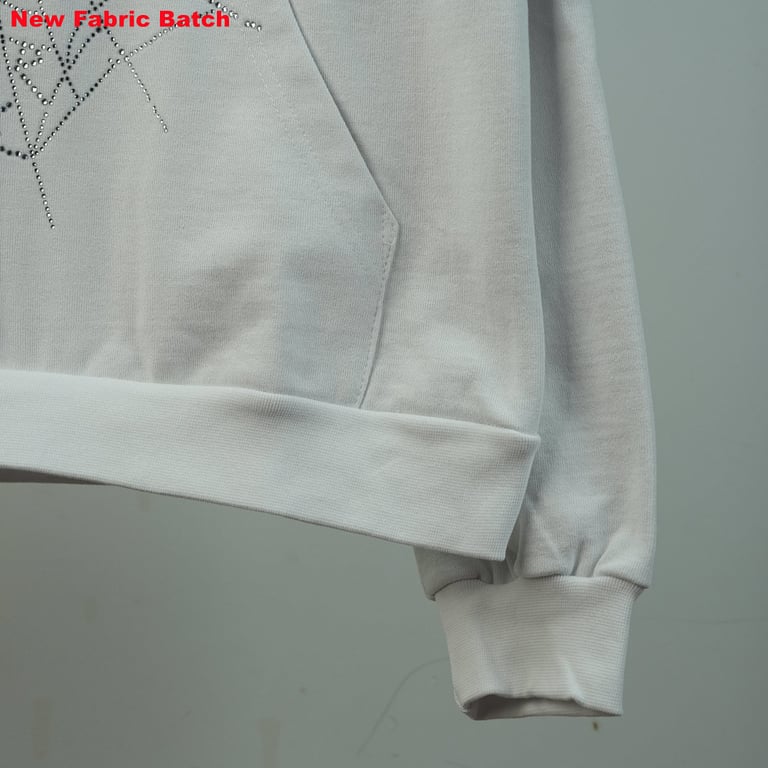 Sp5der Rhinestone Logo Hoodie White - 50
