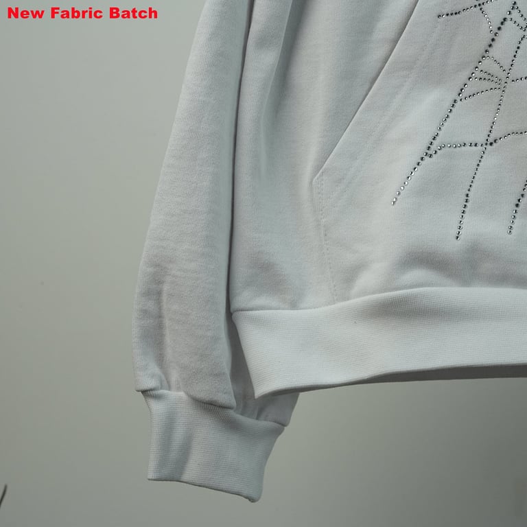 Sp5der Rhinestone Logo Hoodie White - 51