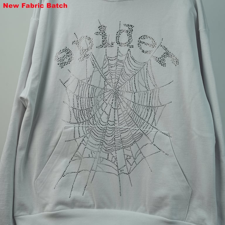 Sp5der Rhinestone Logo Hoodie White - 52