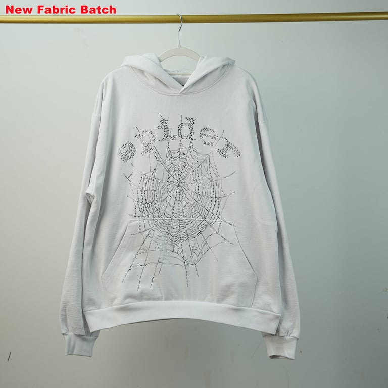 Sp5der Rhinestone Logo Hoodie White - 57