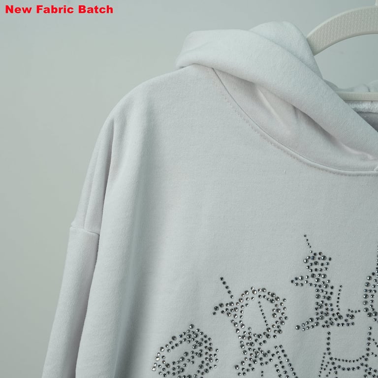 Sp5der Rhinestone Logo Hoodie White - 64