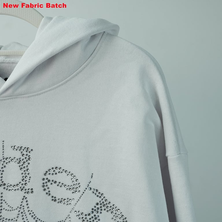 Sp5der Rhinestone Logo Hoodie White - 65
