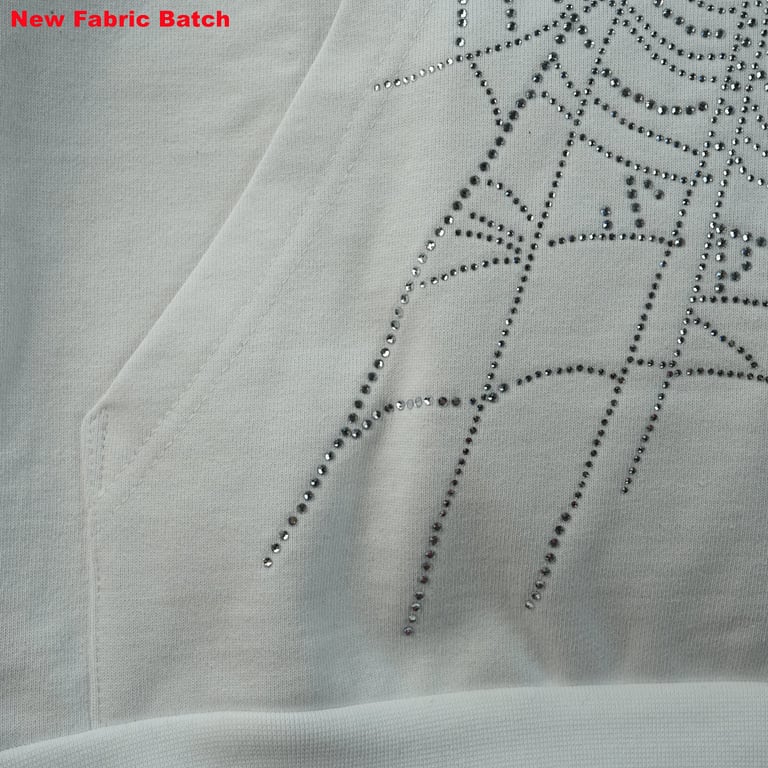 Sp5der Rhinestone Logo Hoodie White - 77