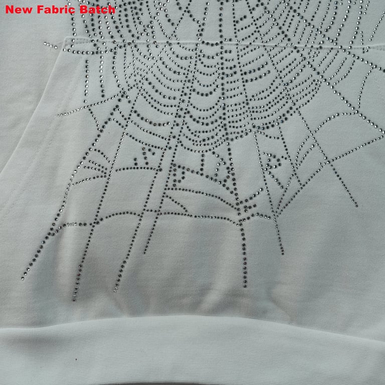 Sp5der Rhinestone Logo Hoodie White - 78