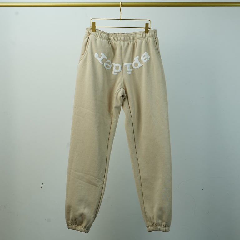 Sp5der Web Graphic Sweatpant Beige - 4