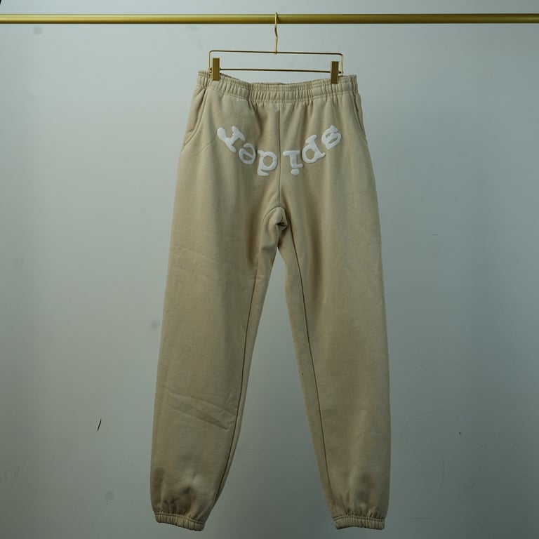 Sp5der Web Graphic Sweatpant Beige - 6