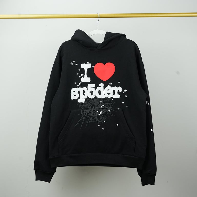 Sp5der IHeart SP5 Souvenir Hoodie Black - 10
