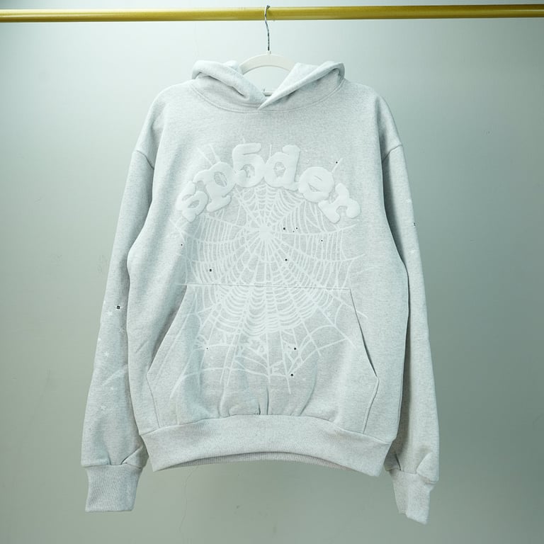 Sp5der OG Web Hoodie Heather Grey - 3