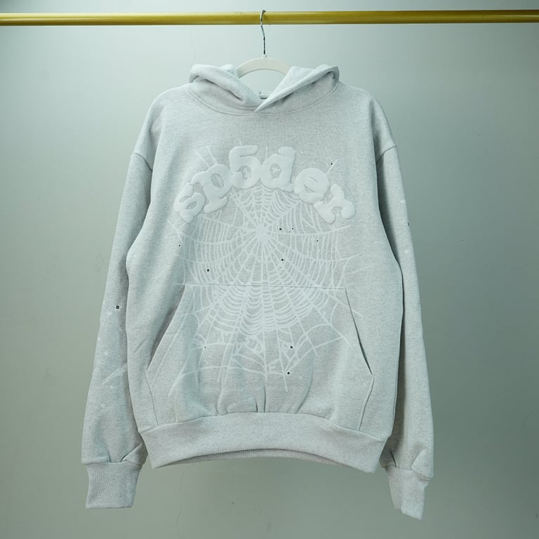 Sp5der OG Web Hoodie Heather Grey - 4