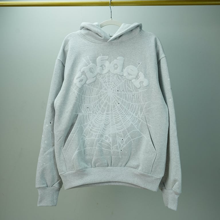 Sp5der OG Web Hoodie Heather Grey - 5