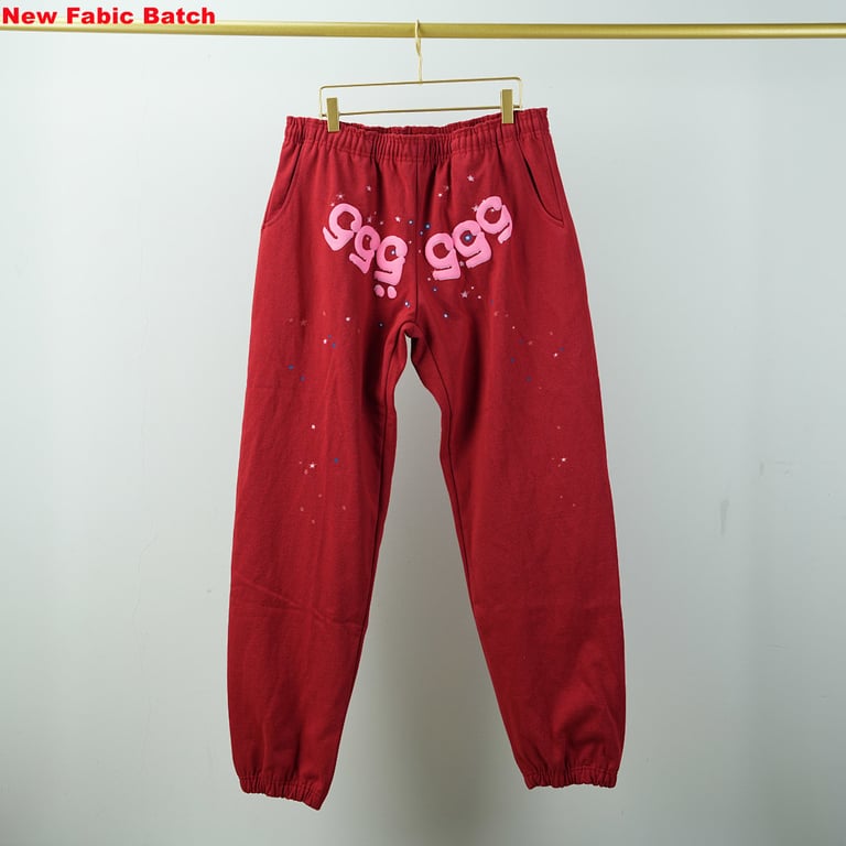 Sp5der Worldwide Red Angel Number 555 Sweatpants - 17