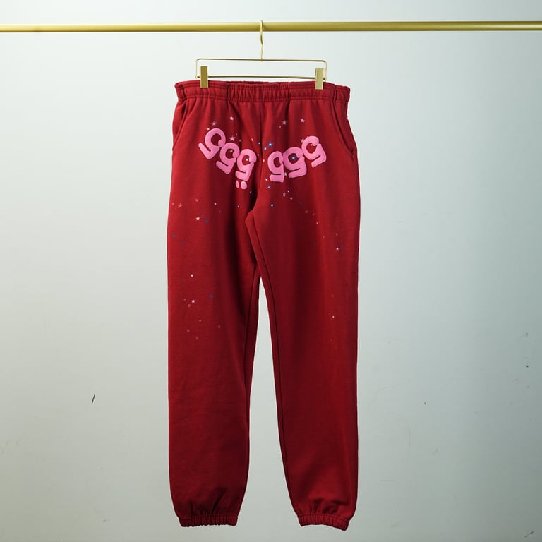 Sp5der Worldwide Red Angel Number 555 Sweatpants - 19