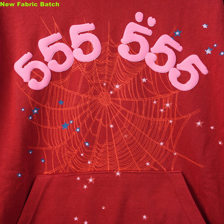 Sp5der Worldwide Red Angel Number 555 Hoodie - 10