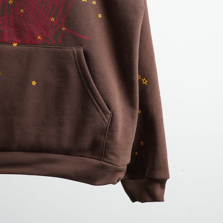 Sp5der Angel Number Hoodie Brown - 11