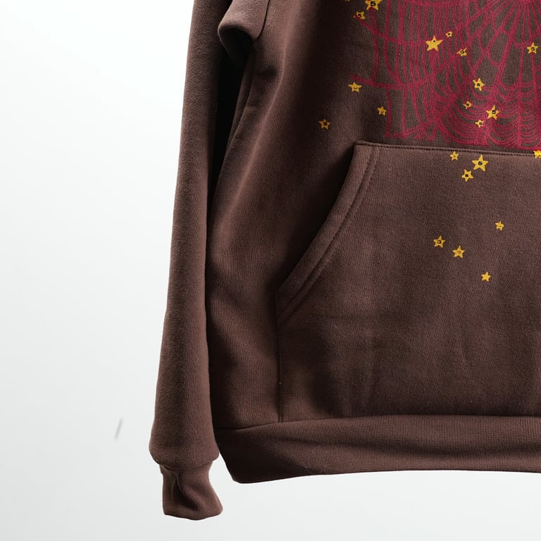 Sp5der Angel Number Hoodie Brown - 12