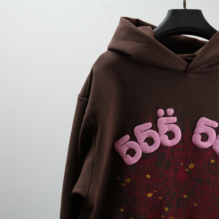 Sp5der Angel Number Hoodie Brown - 14