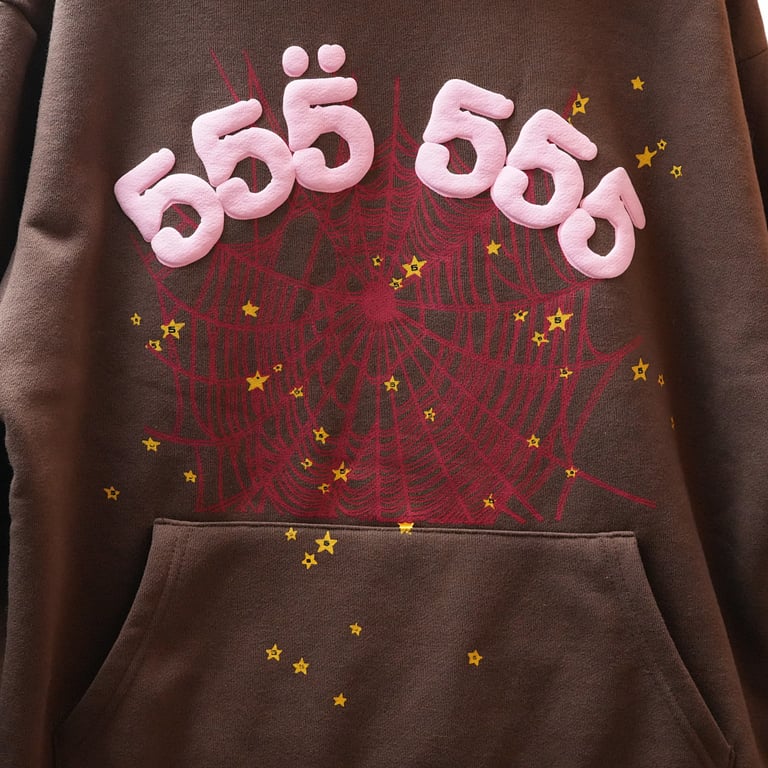 Sp5der Angel Number Hoodie Brown - 16
