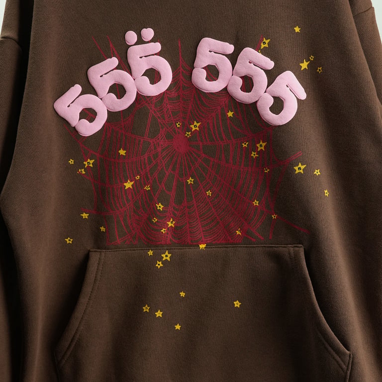 Sp5der Angel Number Hoodie Brown - 18