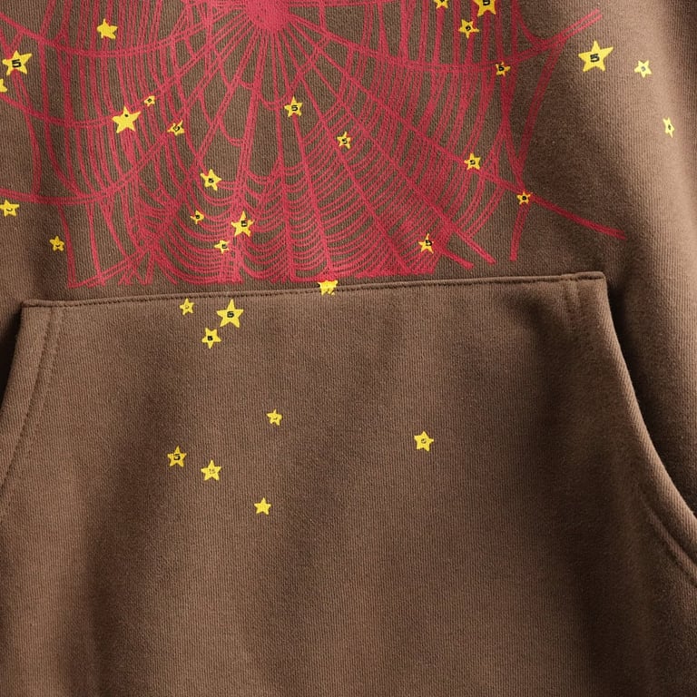 Sp5der Angel Number Hoodie Brown - 19