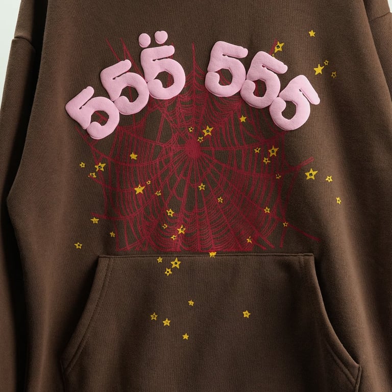 Sp5der Angel Number Hoodie Brown - 22