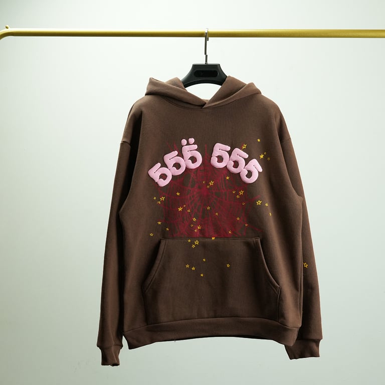 Sp5der Angel Number Hoodie Brown - 24