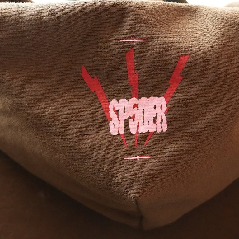 Sp5der Angel Number Hoodie Brown - 4