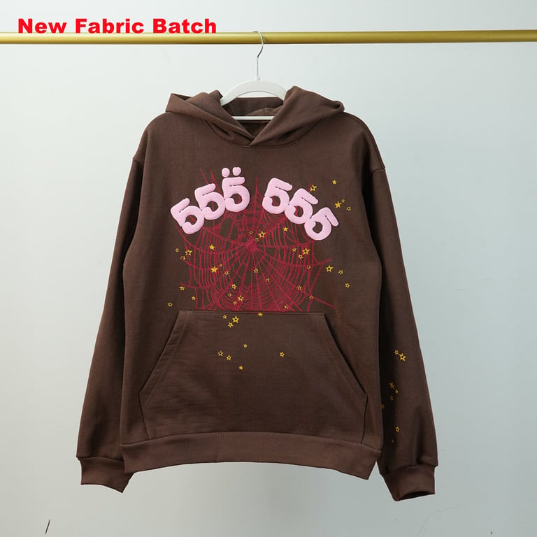 Sp5der Angel Number Hoodie Brown - 35