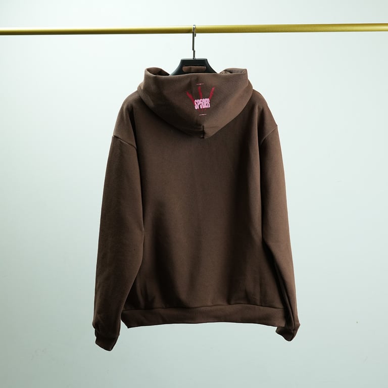 Sp5der Angel Number Hoodie Brown - 5