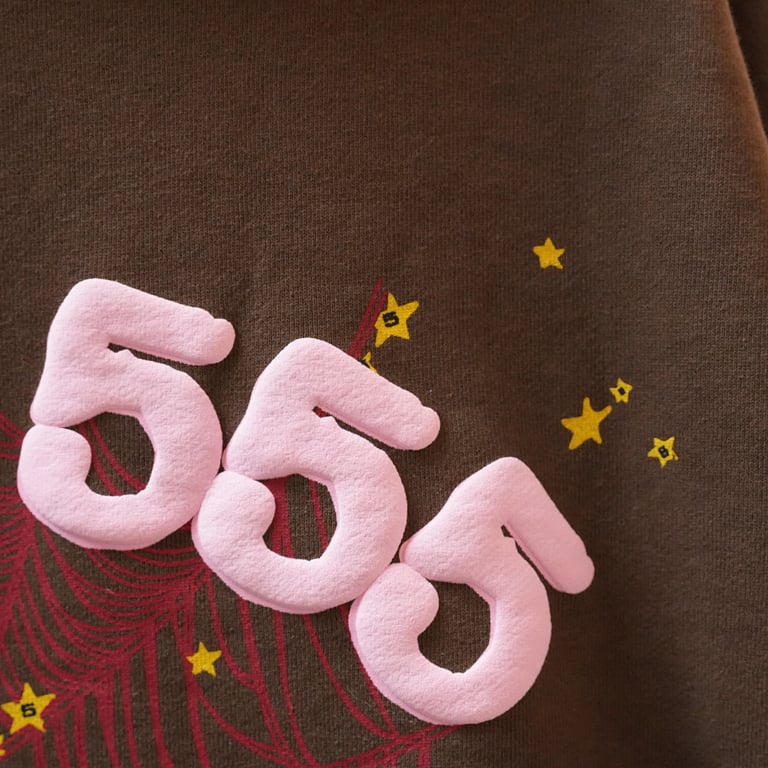 Sp5der Angel Number Hoodie Brown - 7