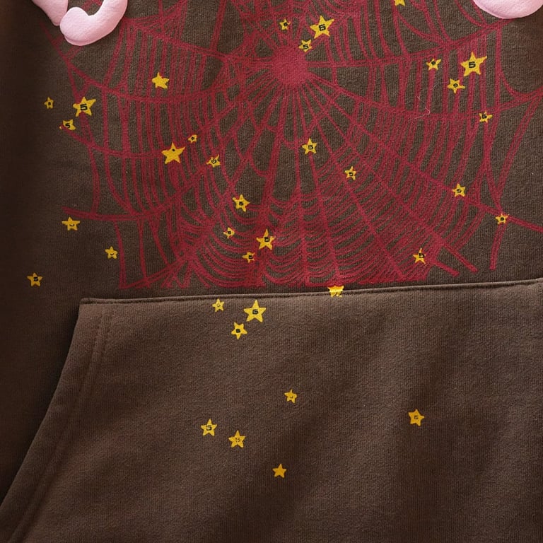Sp5der Angel Number Hoodie Brown - 9