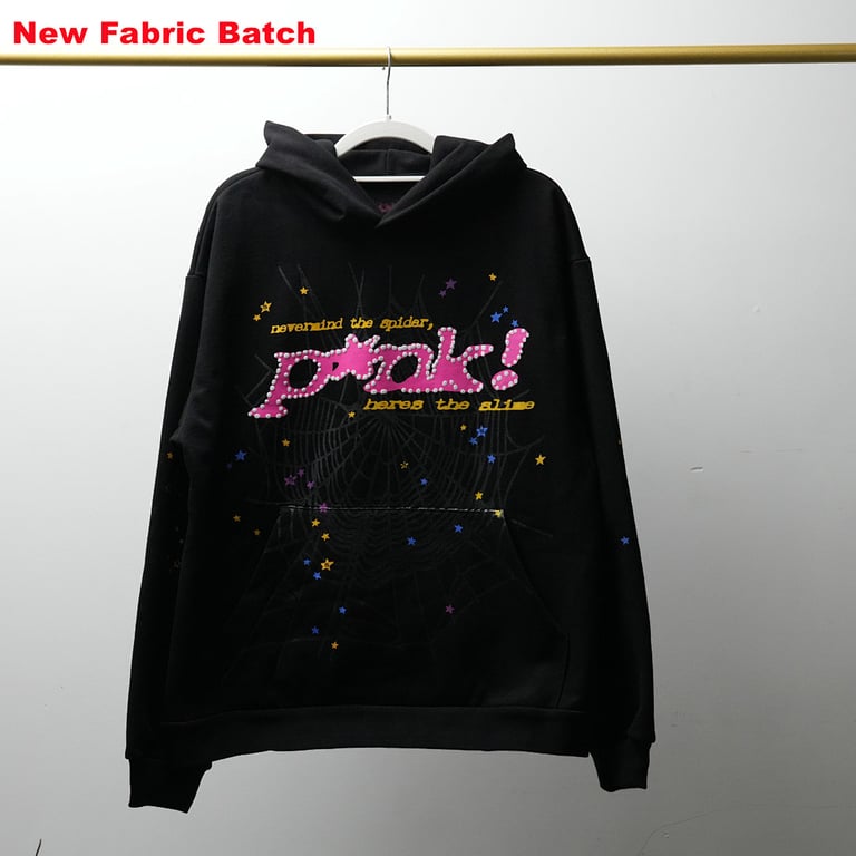 Sp5der P*NK Hoodie Black - 102