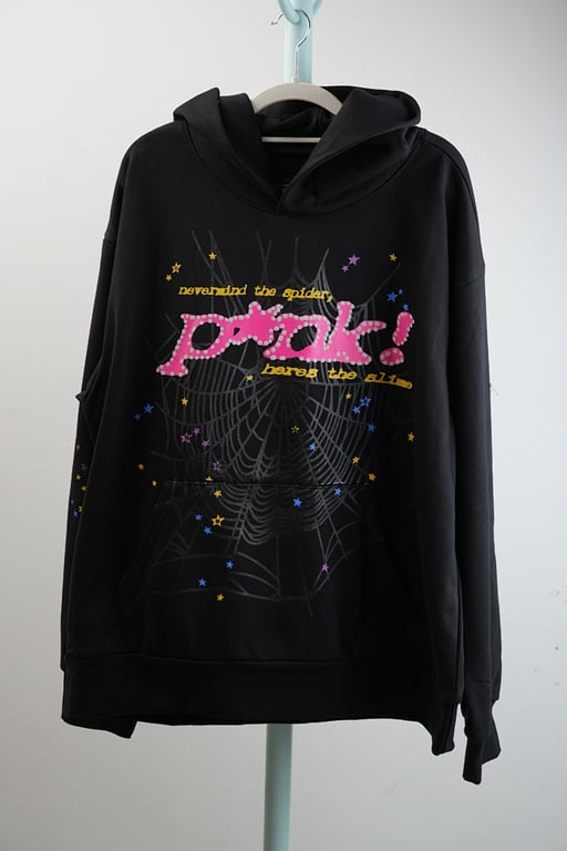 Sp5der P*NK Hoodie Black - 15