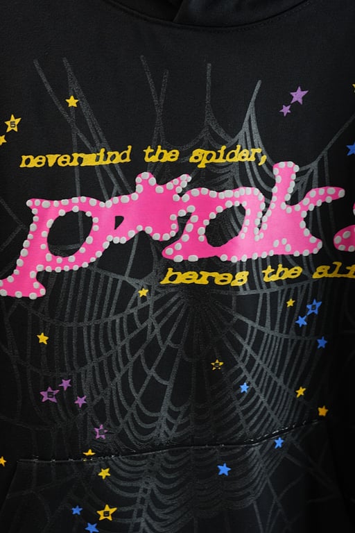 Sp5der P*NK Hoodie Black - 17