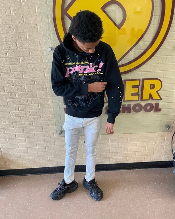 Sp5der P*NK Hoodie Black - 3