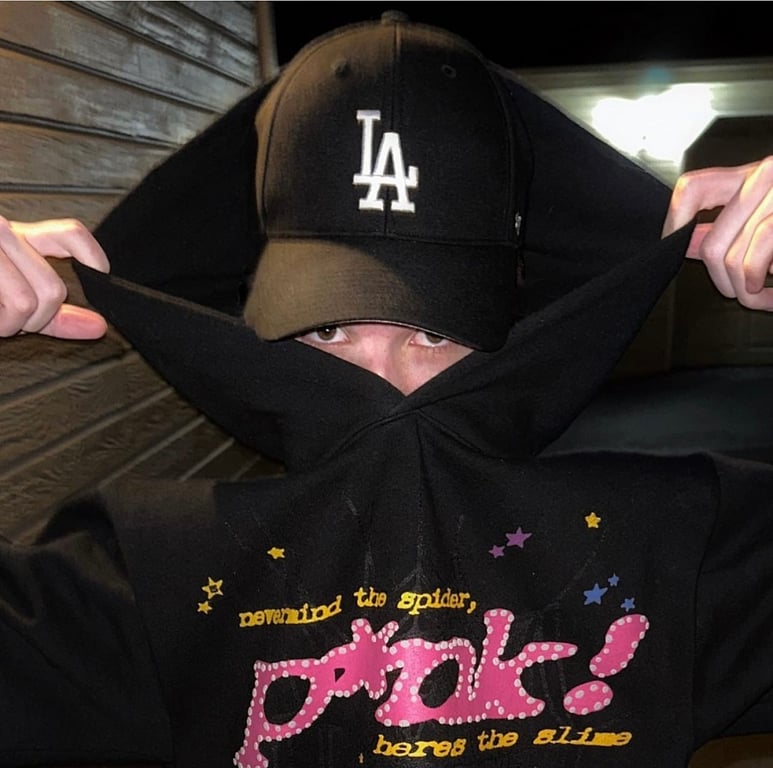 Sp5der P*NK Hoodie Black - 4