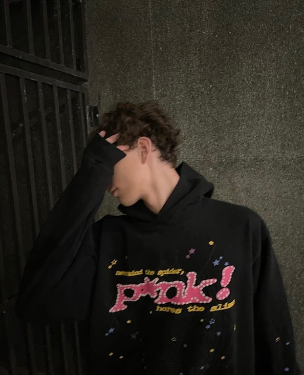 Sp5der P*NK Hoodie Black - 5