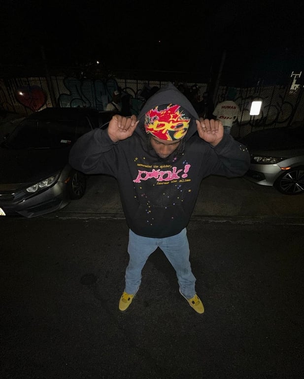 Sp5der P*NK Hoodie Black - 7