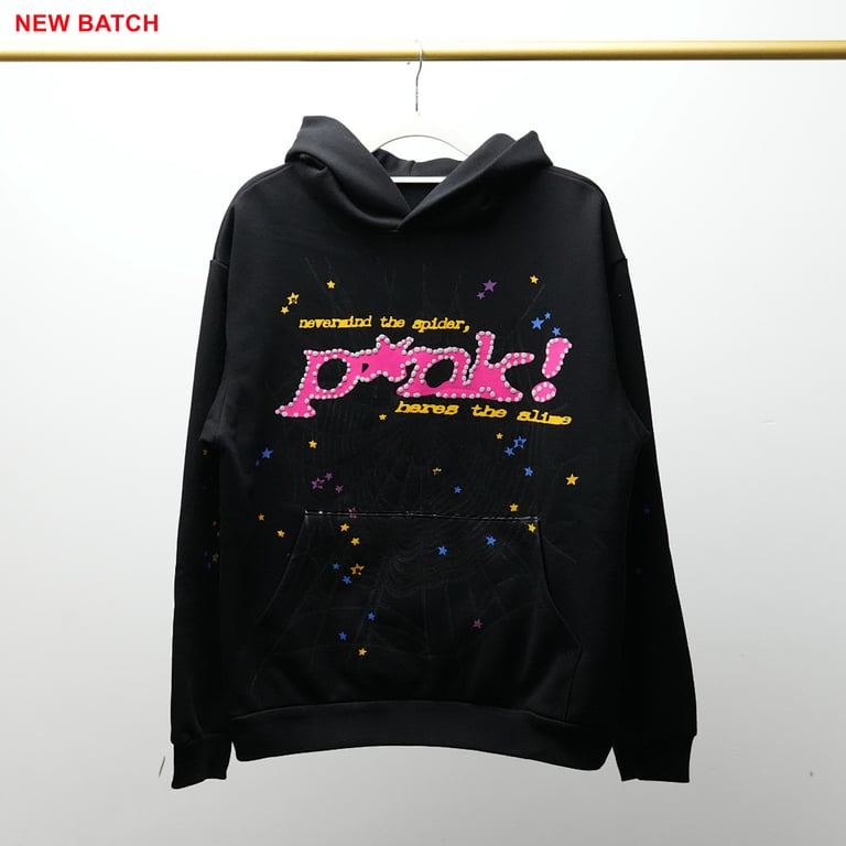 Sp5der P*NK Hoodie Black - 65