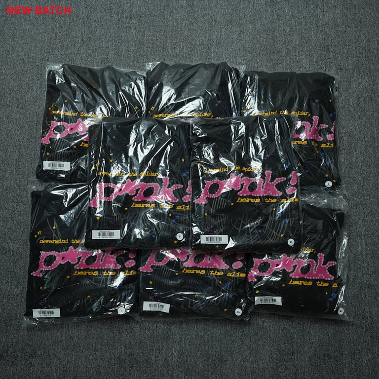 Sp5der P*NK Hoodie Black - 68