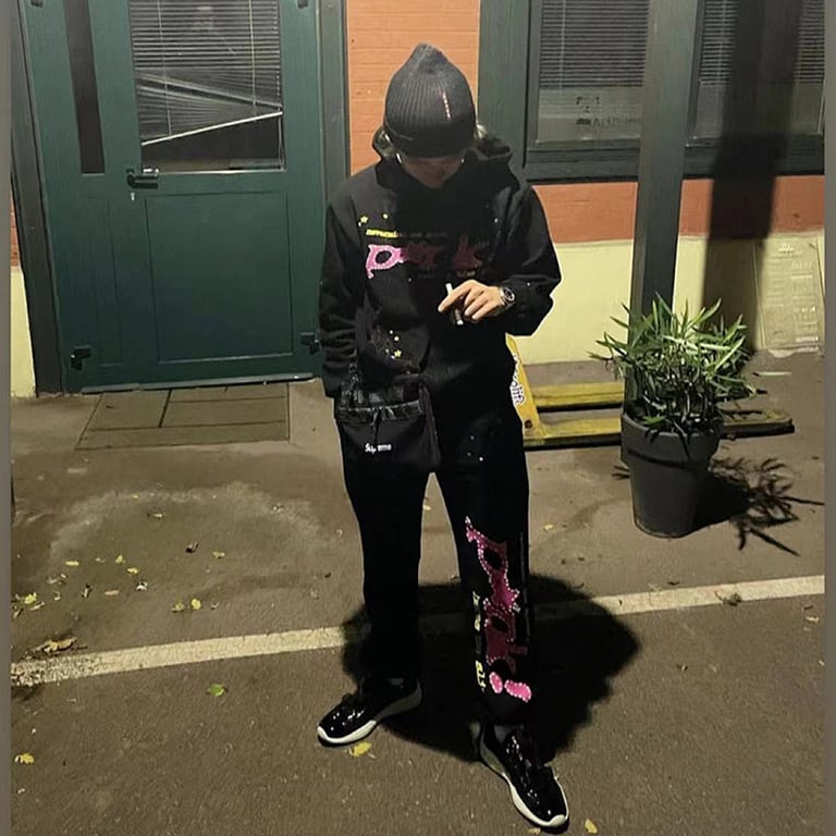 Sp5der P*NK Hoodie Black - 8