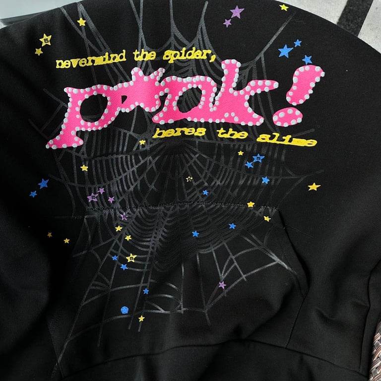 Sp5der P*NK Hoodie Black - 72