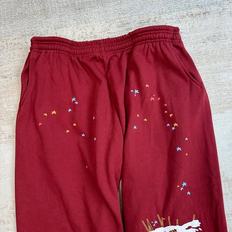 Sp5der Logo Sweatpant Maroon - 10