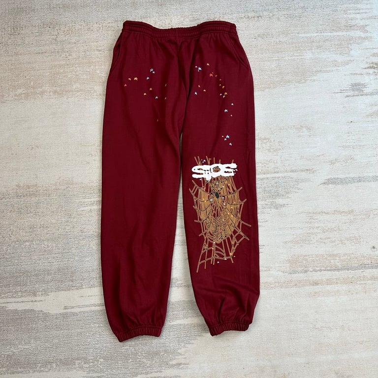 Sp5der Logo Sweatpant Maroon - 12