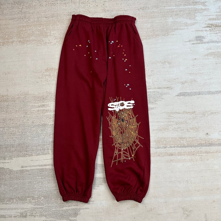 Sp5der Logo Sweatpant Maroon - 18