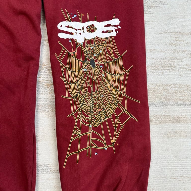 Sp5der Logo Sweatpant Maroon - 26