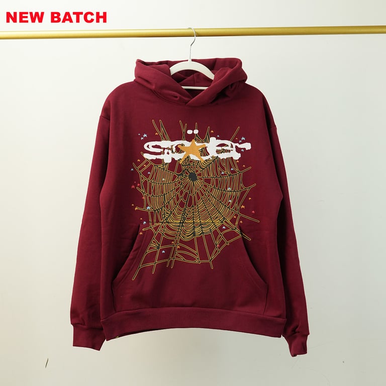 Sp5der Logo Hoodie Maroon - 24